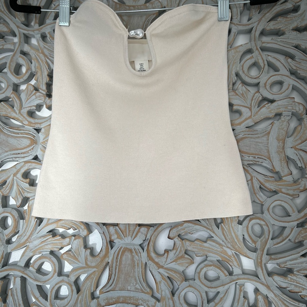 H&M BEAD-DETAIL TUBE TOP Size Small - Picture 6 of 8